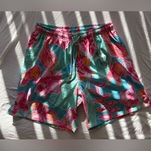 Kenny Flowers Swim Shorts in Pink and Teal
